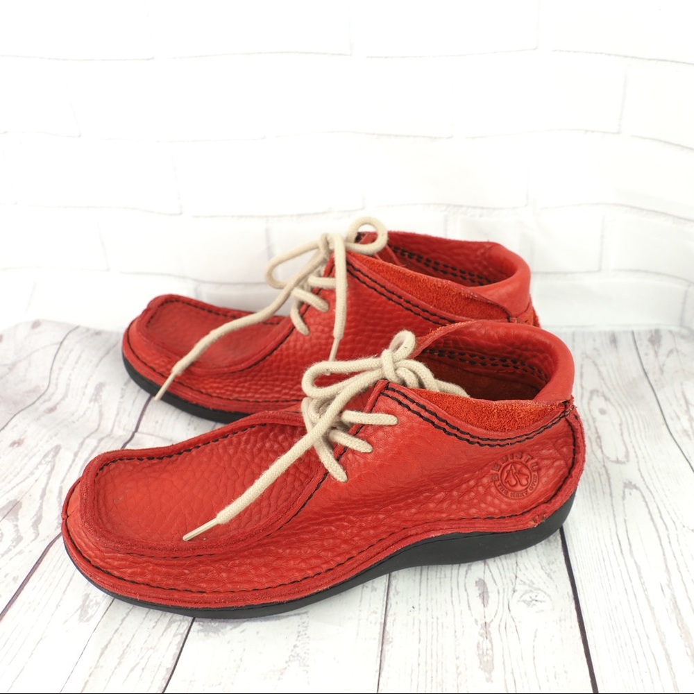 Bed Stu sz 7 red pebble leather creepers boots
